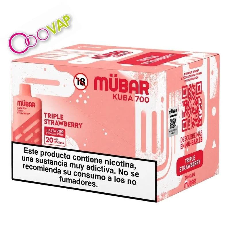 CAJA POD DESECHABLE MUBAR KUBA 700 10UD - TRIPLE STRAWBERRY