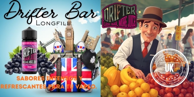⭐ Líquidos Drifter Bar de Juice Sauz: Sabores Intensos y Refrescantes para tu Vapeo.