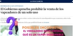 ✔️España prohíbe los vapeadores desechables